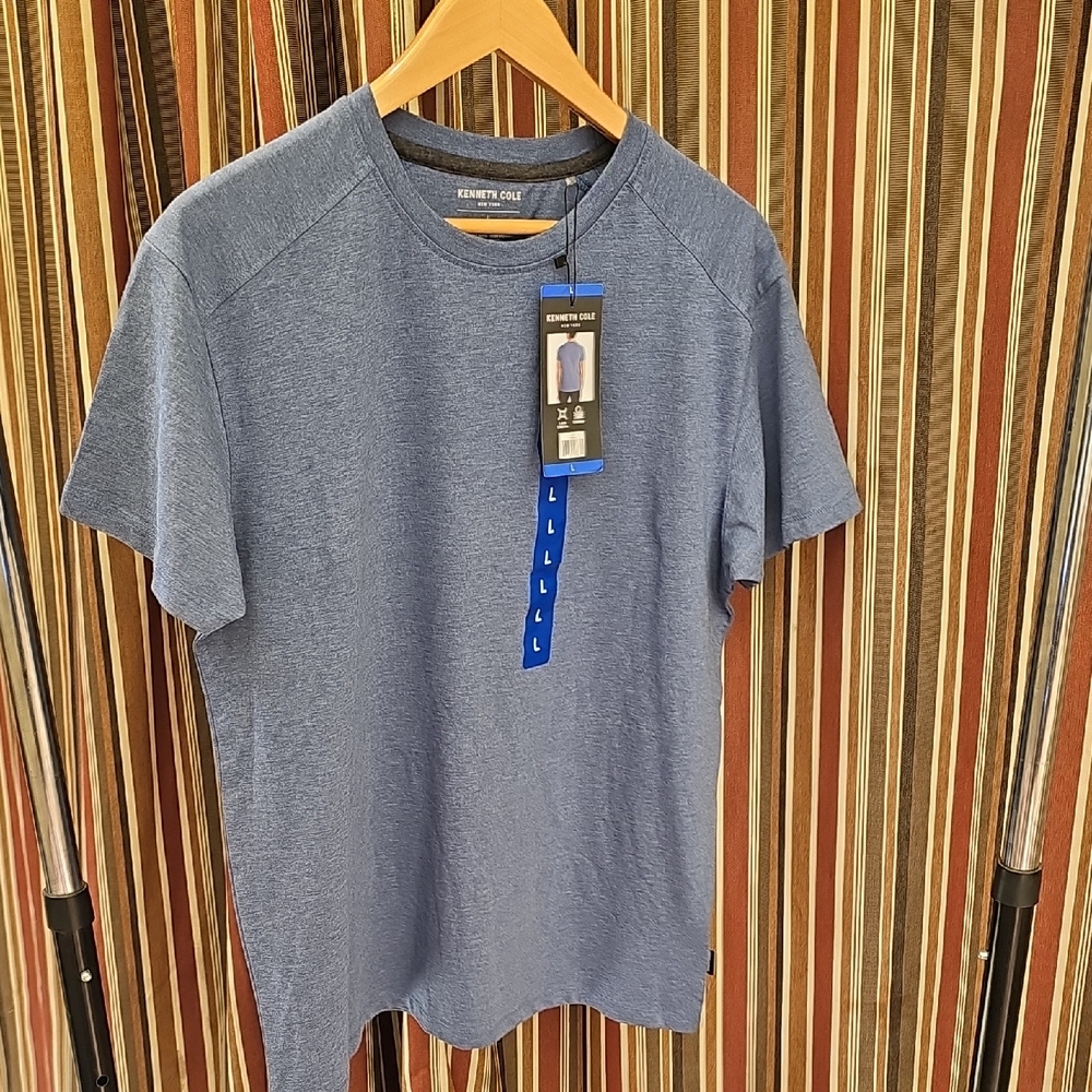 Kenneth Cole Heather Blue Short Sleeve Tee